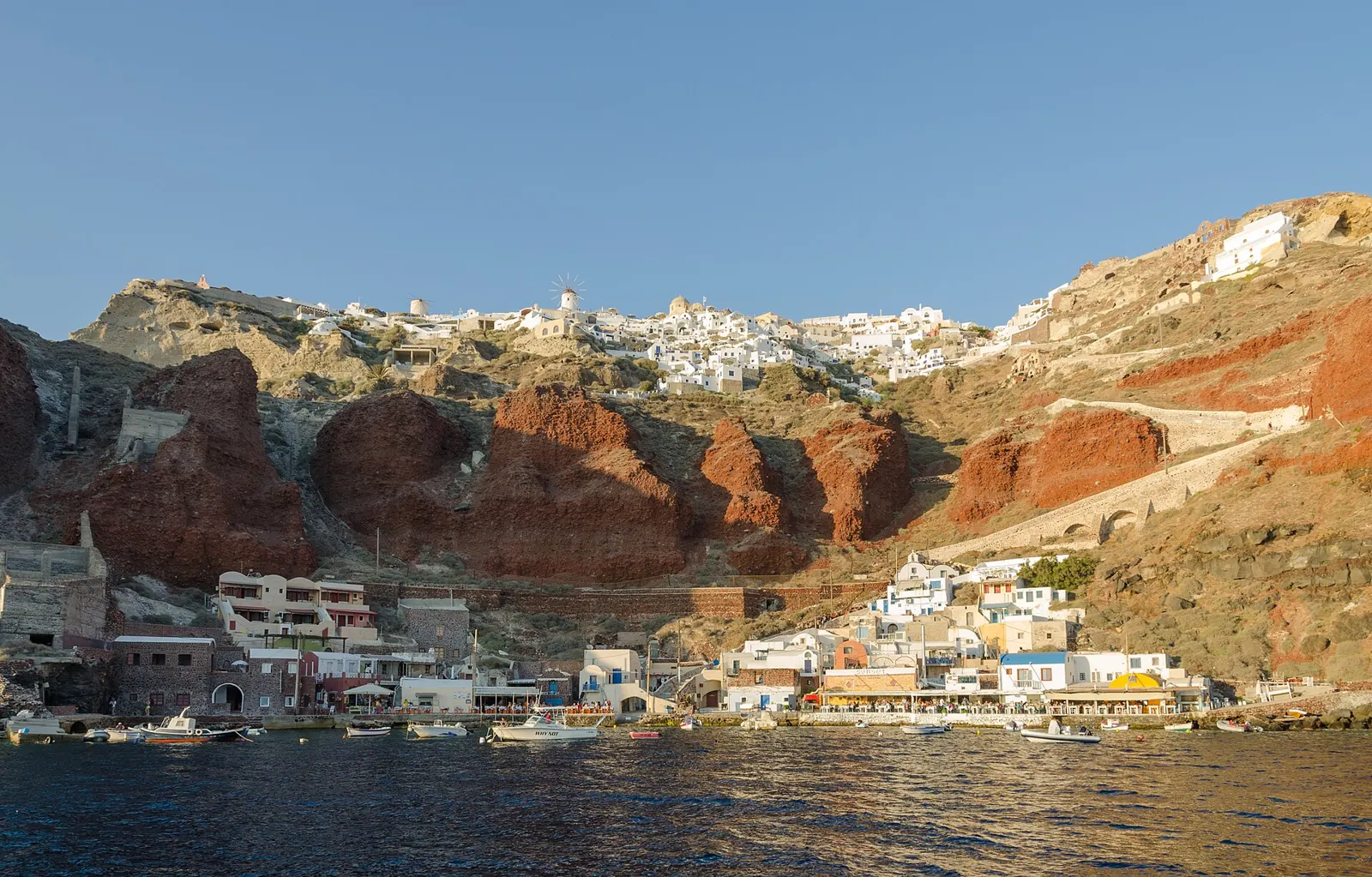 Oia above Ammoudi harbour, Santorini