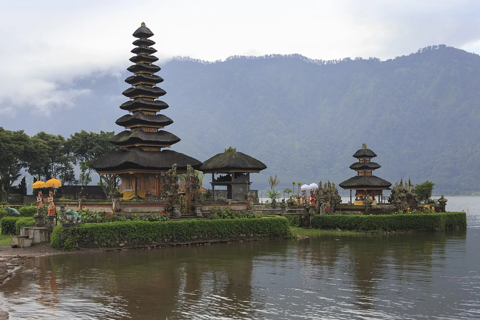 Pura Ulun Danu Bratan, a Balinese Hindu temple on Lake Bratan in the hills of Bali